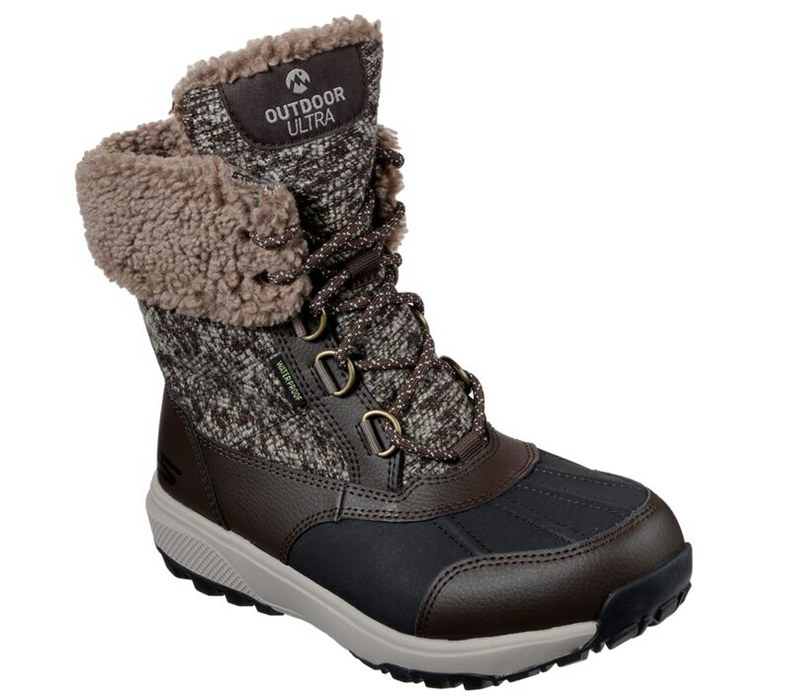 Skechers Dam Choklad Snörskor - On The Go Outdoors Ultra - Frost Bound - Sverige (QHOBW-1579)